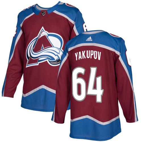 Adidas Avalanche #64 Nail Yakupov Burgundy Home Authentic Stitched NHL Jersey